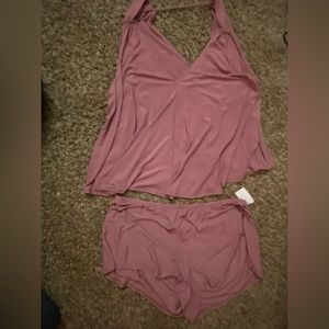 Purple/pink two piece sleepwear set